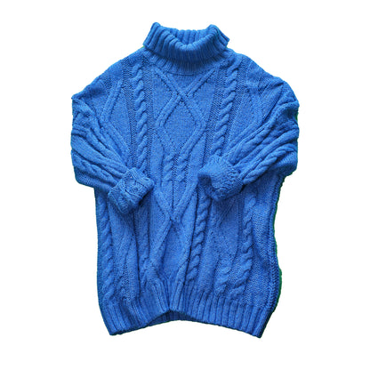 Perfect As Is: Blue Knitted Roll Neck Jumper