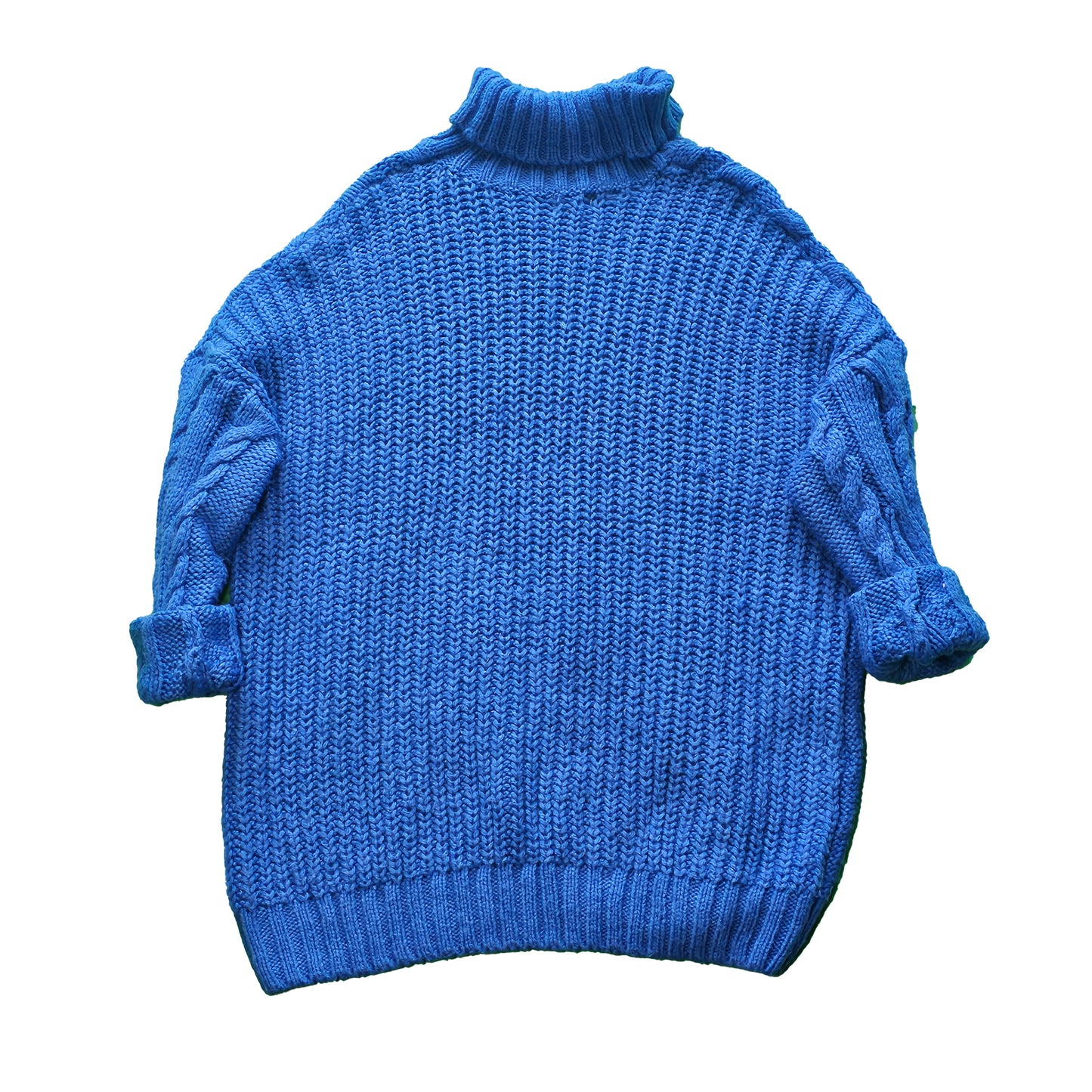 Perfect As Is: Blue Knitted Roll Neck Jumper