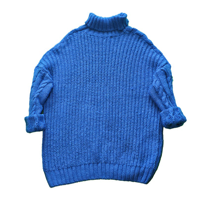 Perfect As Is: Blue Knitted Roll Neck Jumper