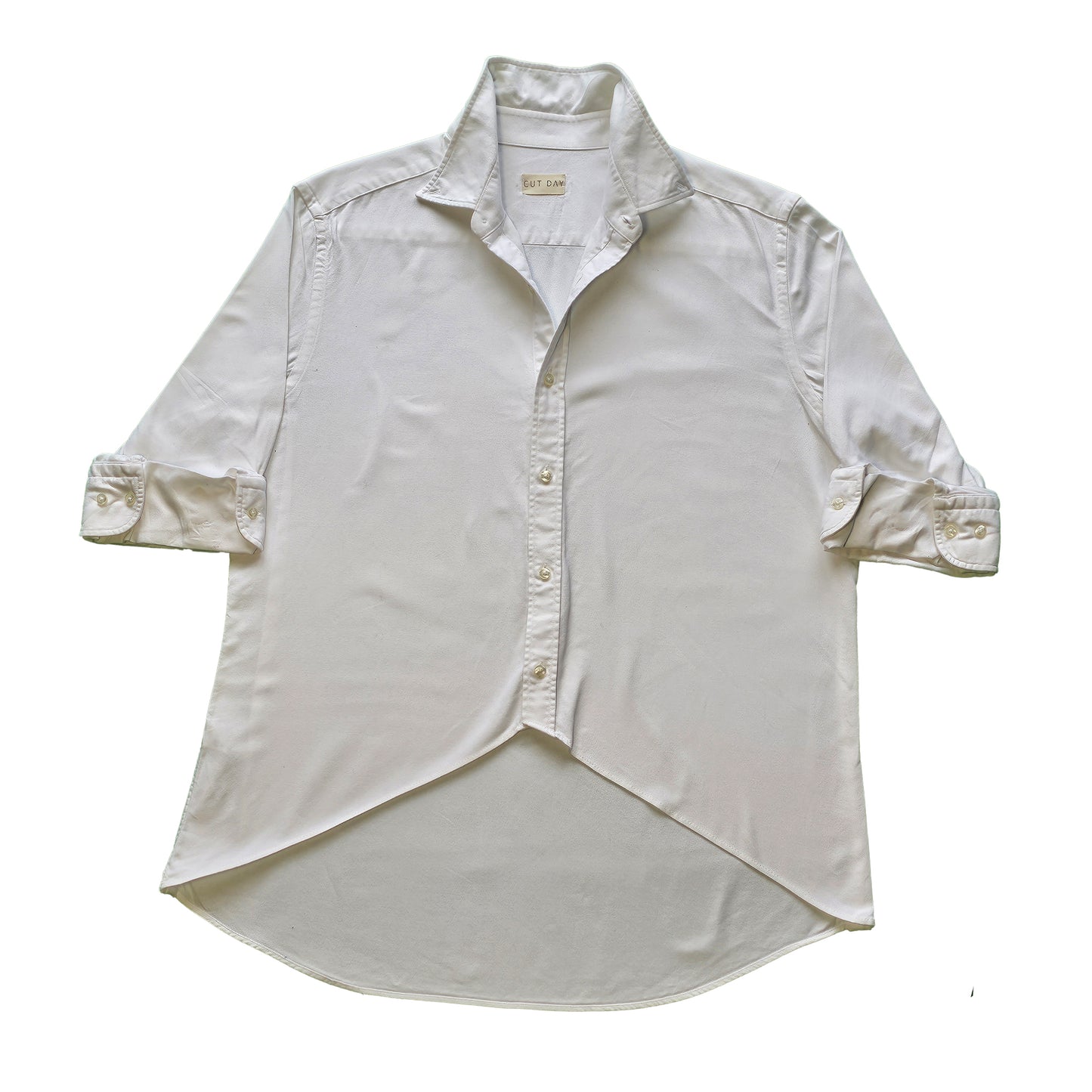 Cut Day Edit: Dipped Hem White Shirt